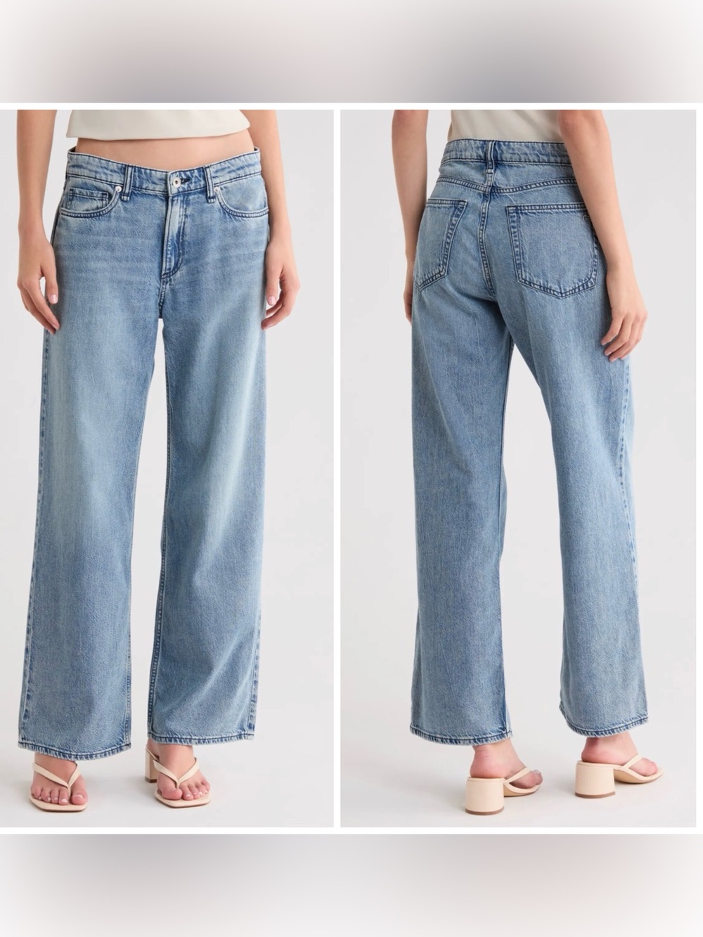 rag & bone "Lori Low-Rise wide Leg Full Length" Jeans Size 25